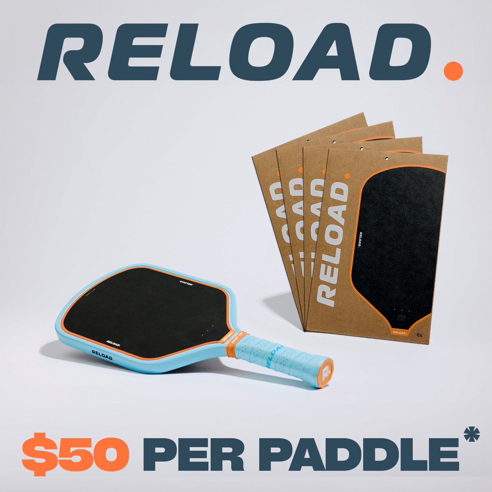 Reload - the pickleball paddle system with a replaceable surface